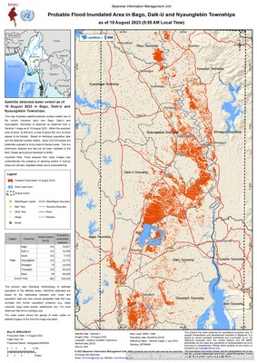 Map Probable Flood Inundated Area in Bago, Daik-U and Nyaunglebin (as of 10 Aug) MIMU438v01 11Aug2023 A3 ENG.pdf